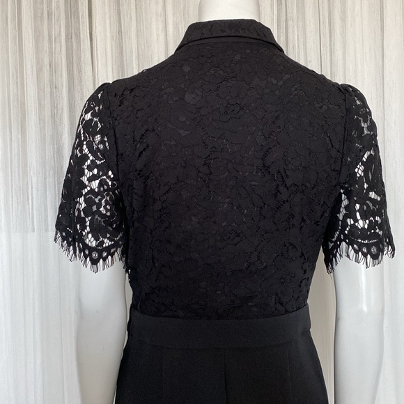 NEW!! Isaac Mizrahi black lace wide leg jumpsuit! Ruffles holiday, event Size 6 - Picture 6 of 17